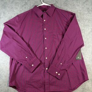 Knox & Lane XL Slim Fit Purple Check Button Down Shirt Mens NWT